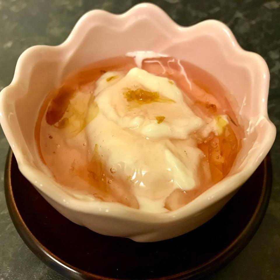 yogurt with rose jam